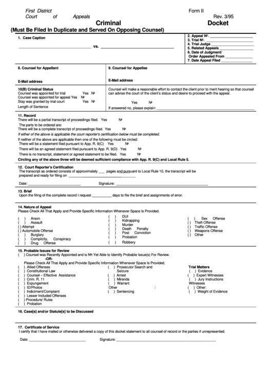 11 Docket Sheets Free To Download In PDF CountyForms