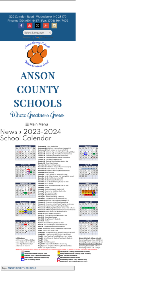 2023 2024 School Calendar News Anson County Schools Tags ANSON 