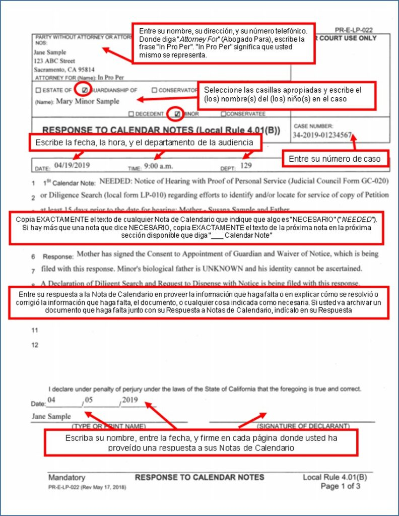 Aclarar Las Notas Calendario En Un Caso De Tutela Clearing Probate 