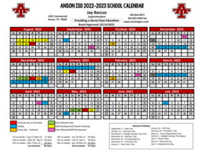 Anson Independent School District Calendar 2023 PublicHolidays