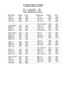 Arraignment Calendar Campbell County Attorney