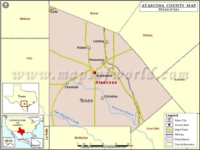 Atascosa County Map Map Of Atascosa County Texas