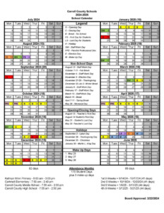 Board Sets 2024 2025 Calendar Carroll County Middle School