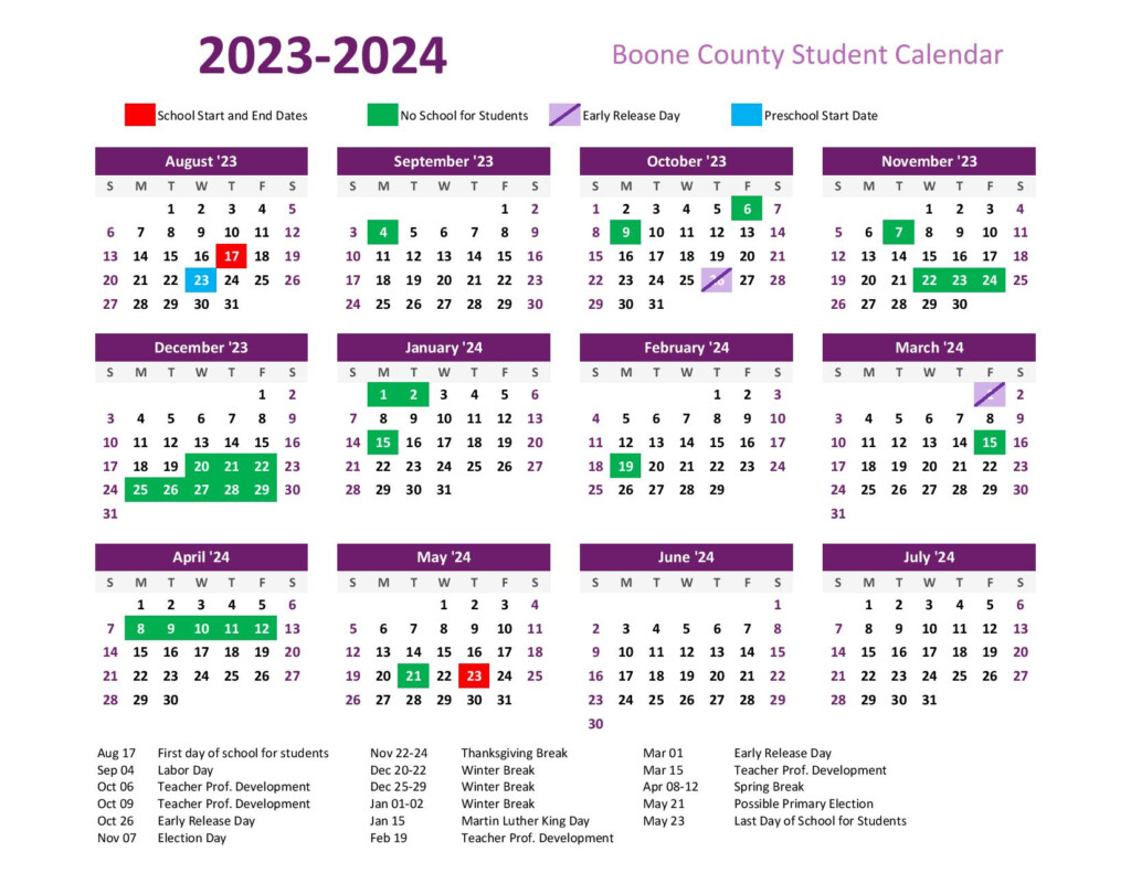 Boone County Schools Calendar 2025 A Comprehensive Guide Editable 