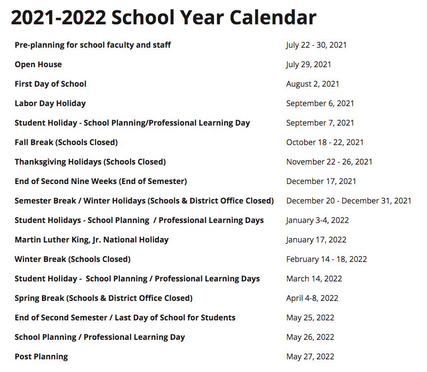 Bulloch Academy Calendar 2023