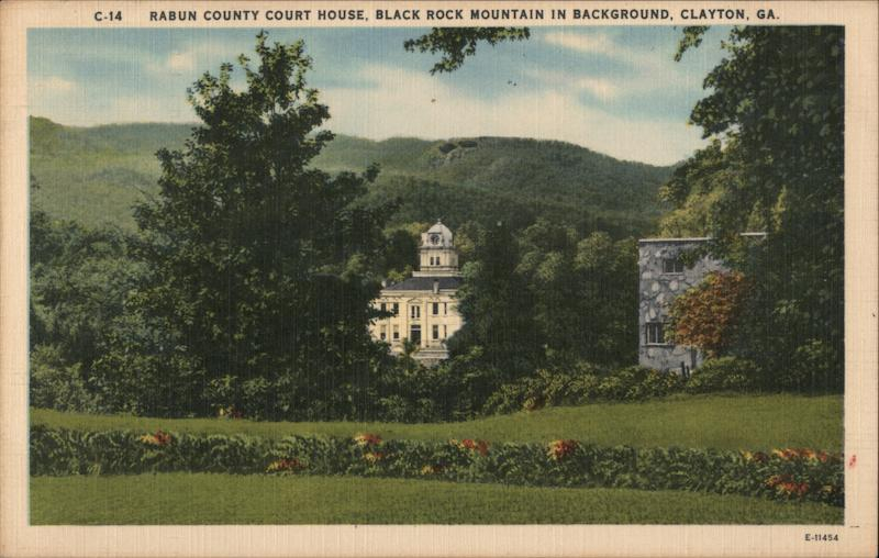 C 14 Rabun County Court House Black Rock Mountain In Background 