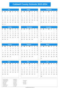 Caldwell County Schools Calendar Holidays 2023 2024