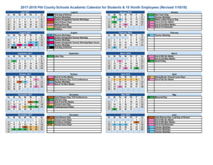 Calendar School Calendar For Students