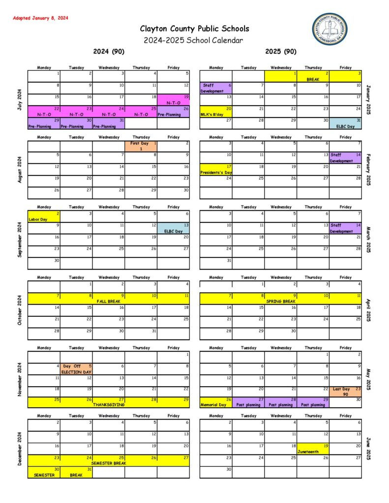 Clayton County Public Schools Calendar Holidays 2024 2025