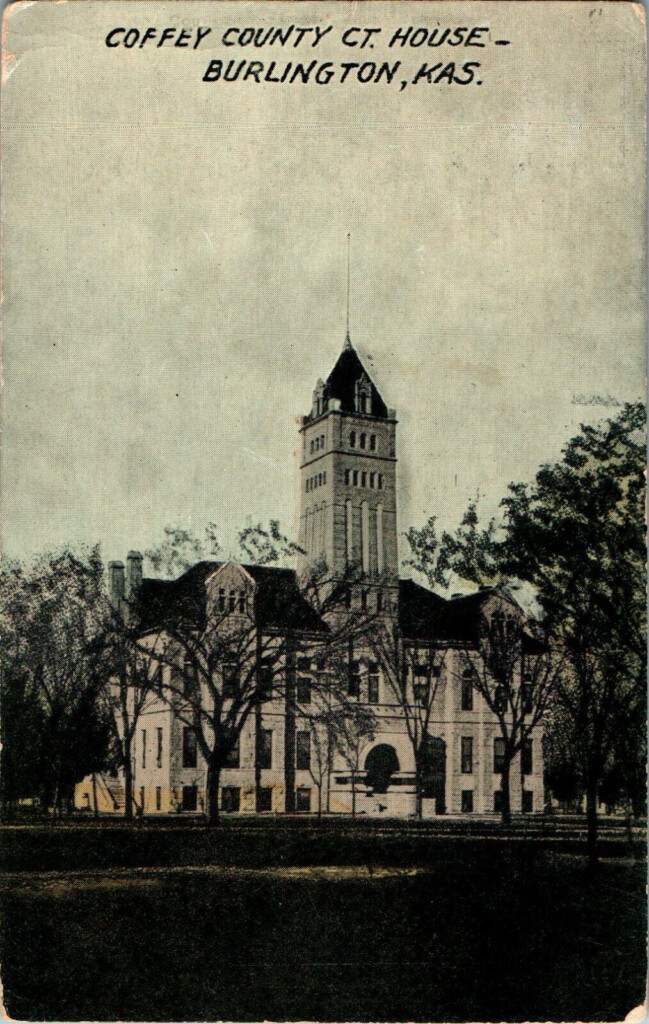 Coffee County Court House Burlington Kansas KS 1912 Postcard EBay