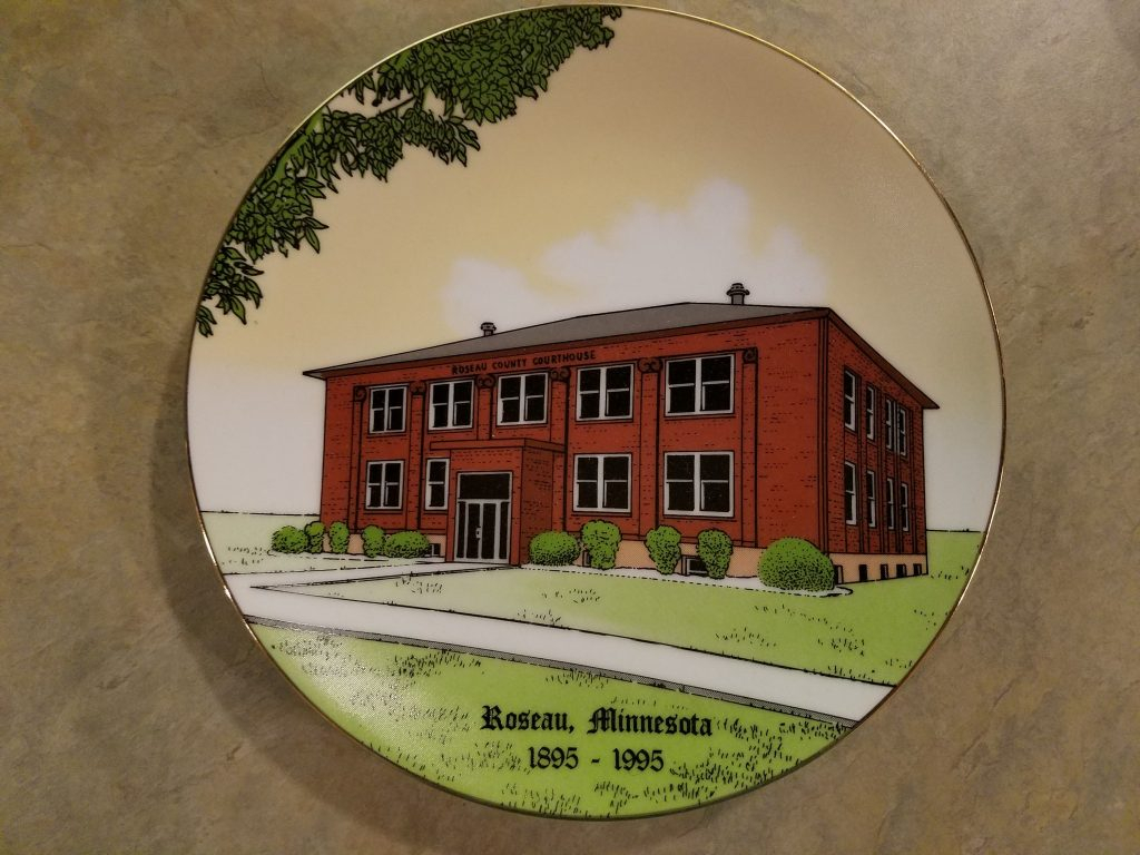 Collectible Plate Roseau County Courthouse Roseau County Historical 