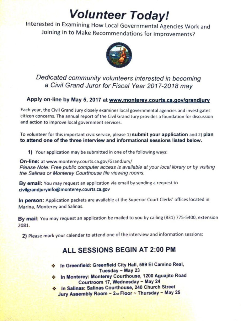 Court Calendar Monterey County Printable And Enjoyable Learning