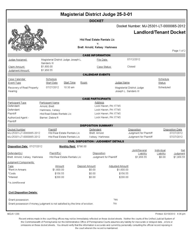 Court Docket By Tracy Henderson Issuu