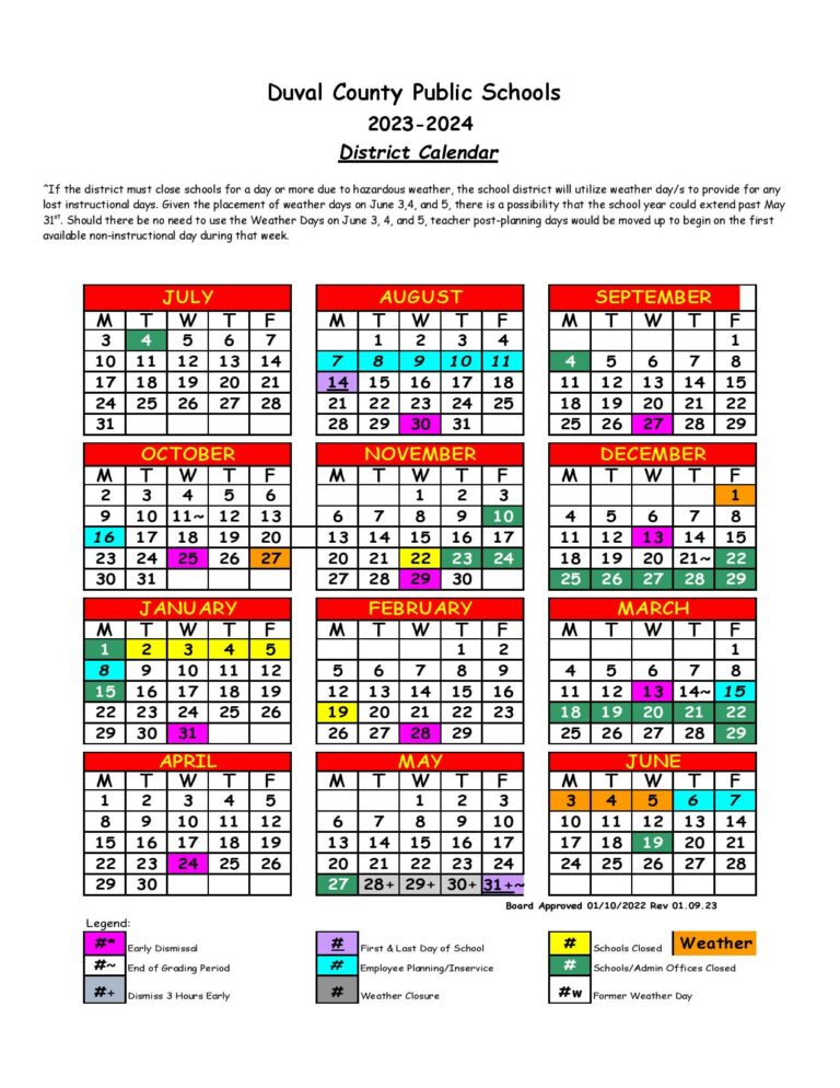 Duval County Public Schools Calendar 2024 2025 Holiday Breaks 