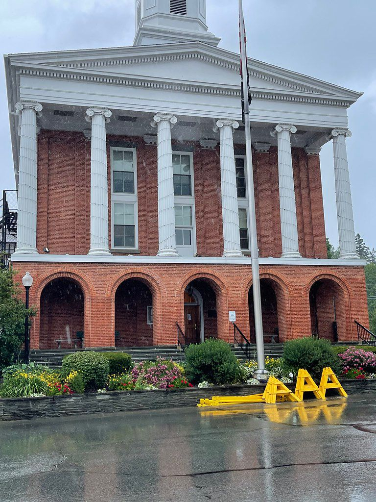 Entryway Of Susquehanna County Courthouse In Montrose Pennsylvania 