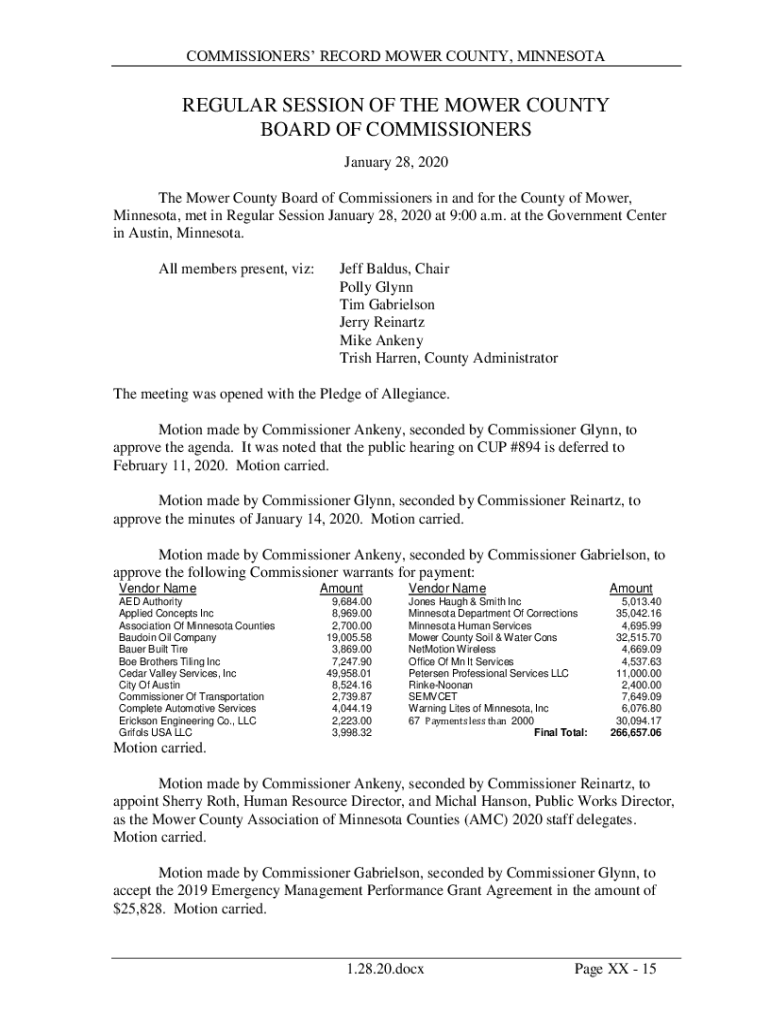 Fillable Online Court Calendar Olmsted County Molinari Protection Fax