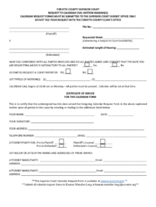 Fillable Online FORSYTH COUNTY SUPERIOR COURT REQUEST TO Fax Email