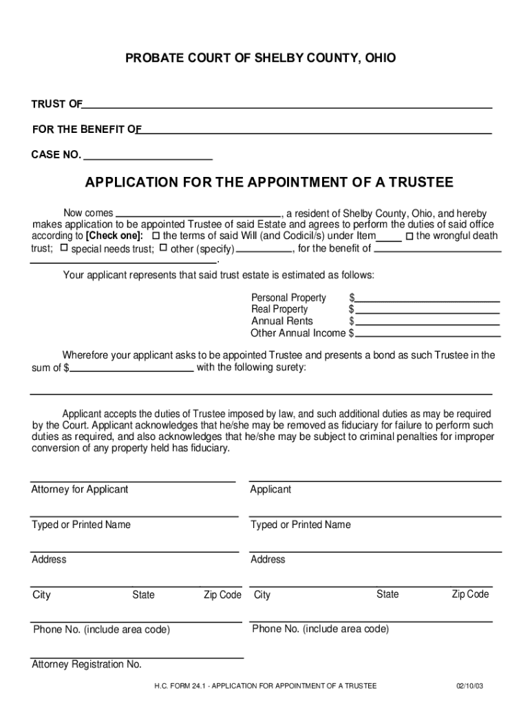 Fillable Online Shelby County Probate Court Estate Administration 