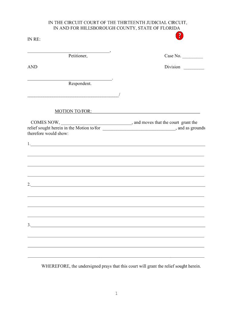 Florida Court Motion Forms Fill Out Sign Online DocHub