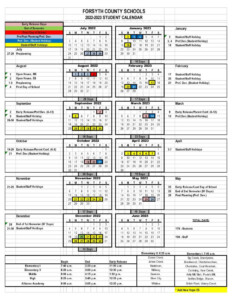 Forsyth County School Calendar 2022 2023 In PDF
