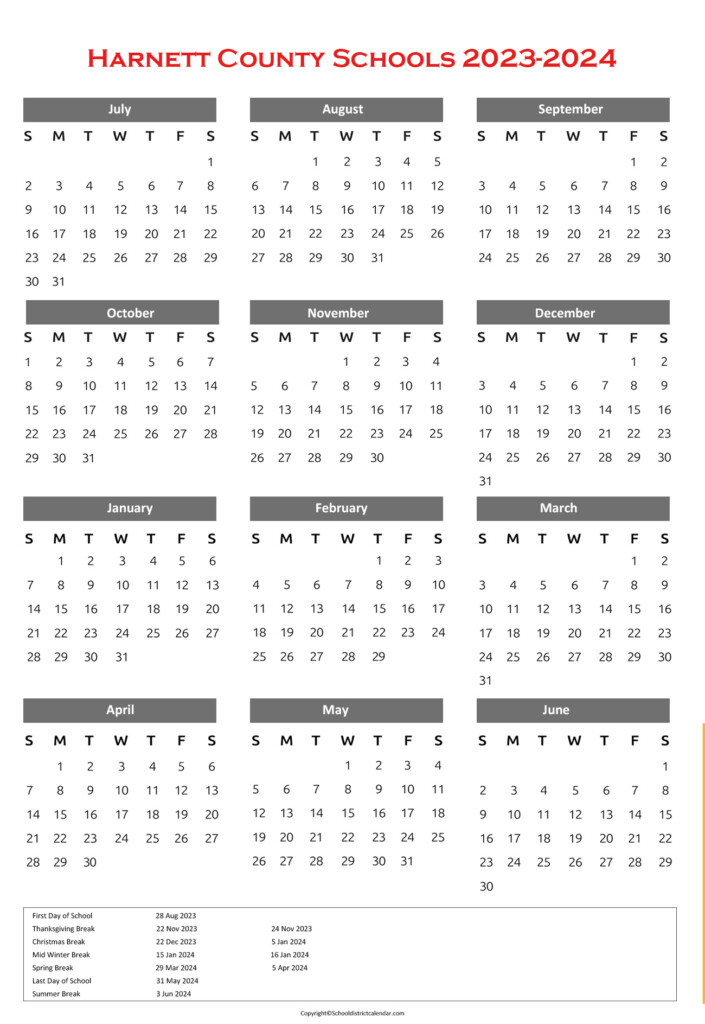 Harnett County Schools Calendar Holidays 2023 2024