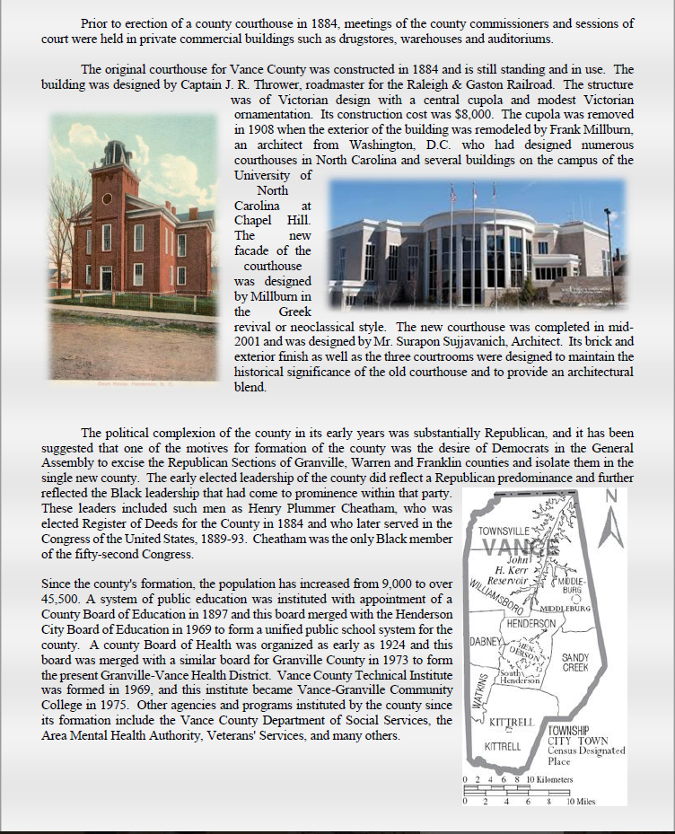History Vance County