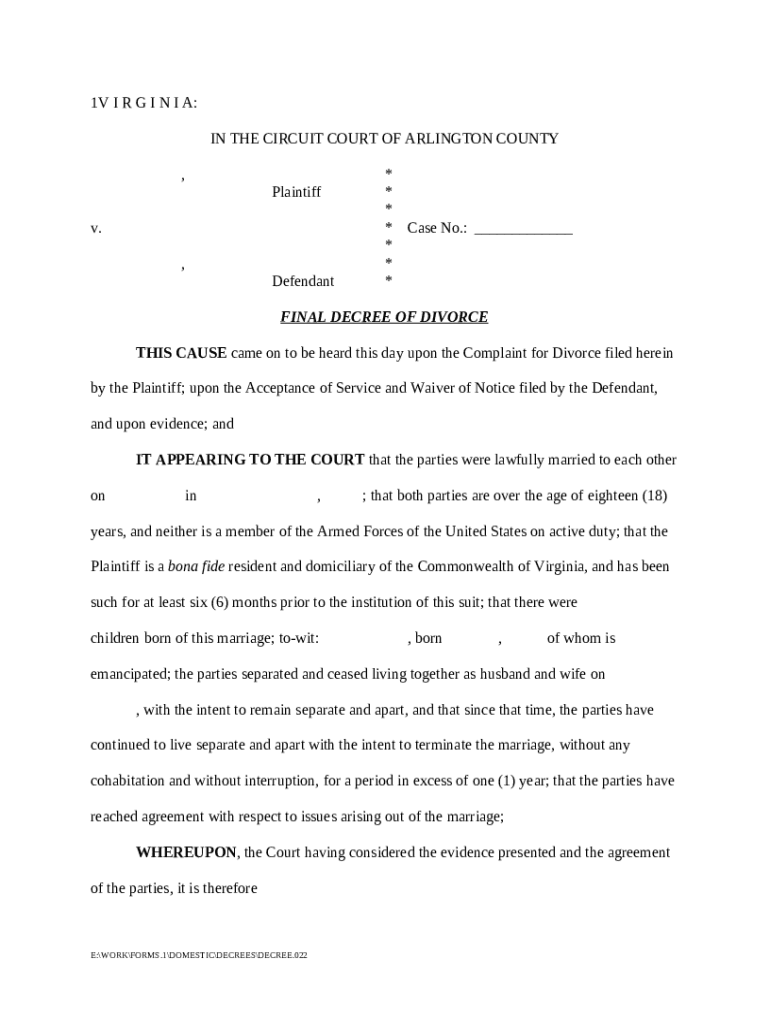 IN THE CIRCUIT COURT OF ARLINGTON COUNTY Doc Template PdfFiller