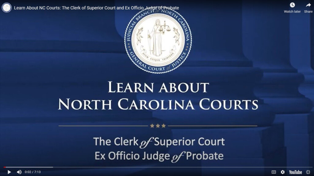 Learn About NC Courts The Clerk Of Superior Court And Ex Officio Judge 