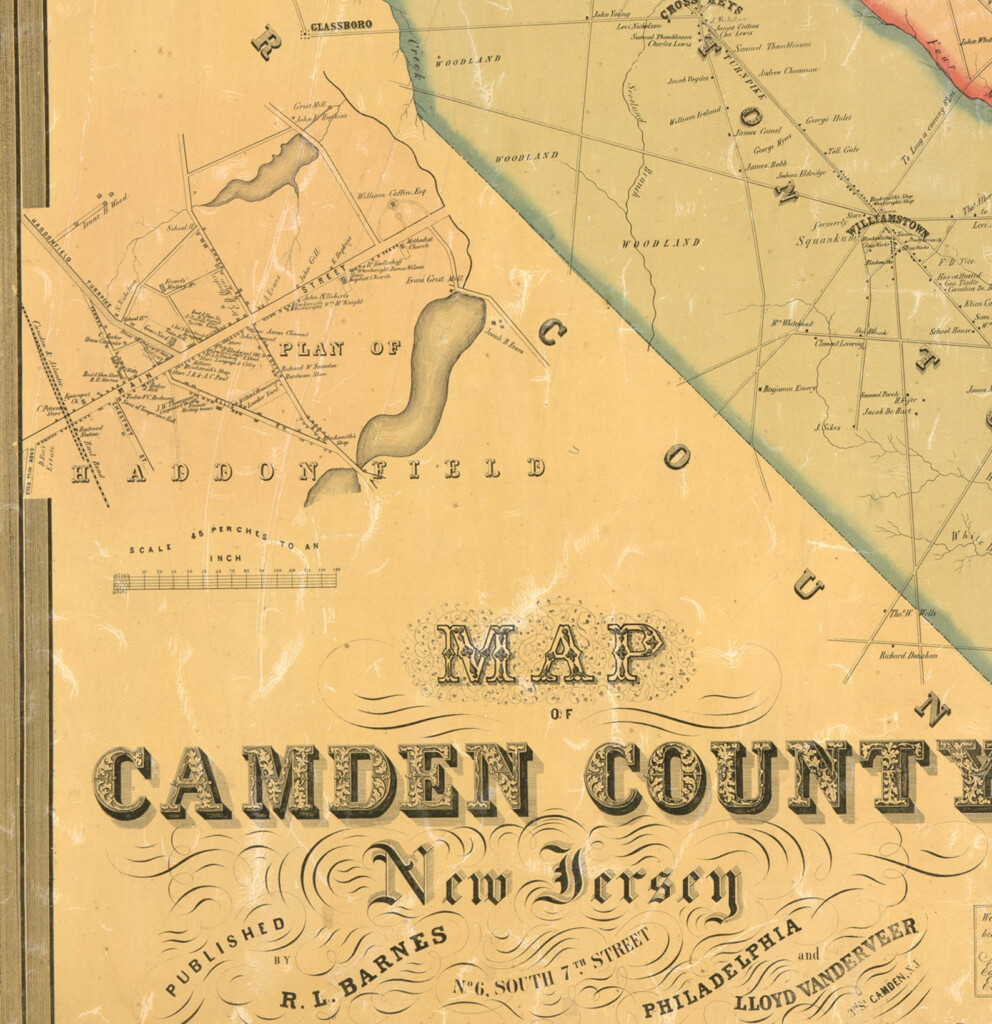 Map Of CAMDEN County New Jersey 1857 Vintage Home Deco Style Etsy