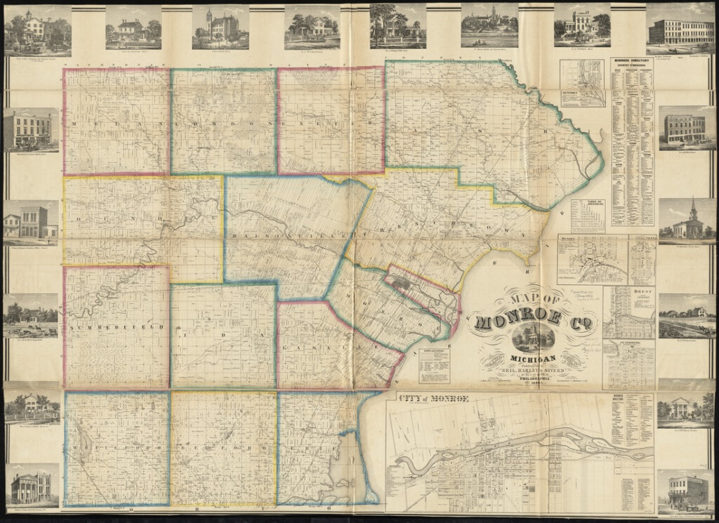 Map Of Monroe County Michigan Digital Commonwealth