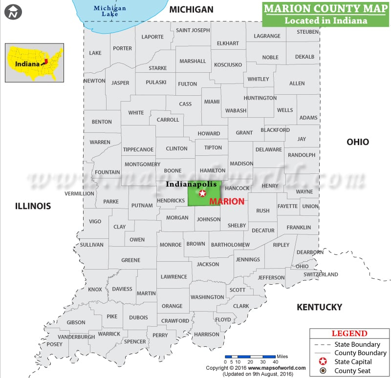 Marion County Map Indiana
