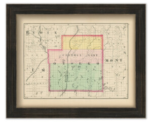 OTSEGO COUNTY Michigan 1873 Map Replica Or Genuine Original