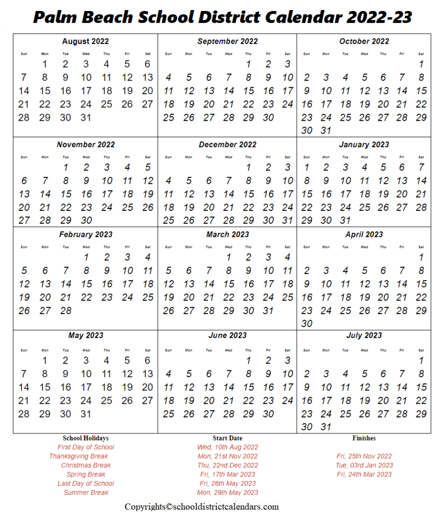 Palm Beach County 2024 Calendar