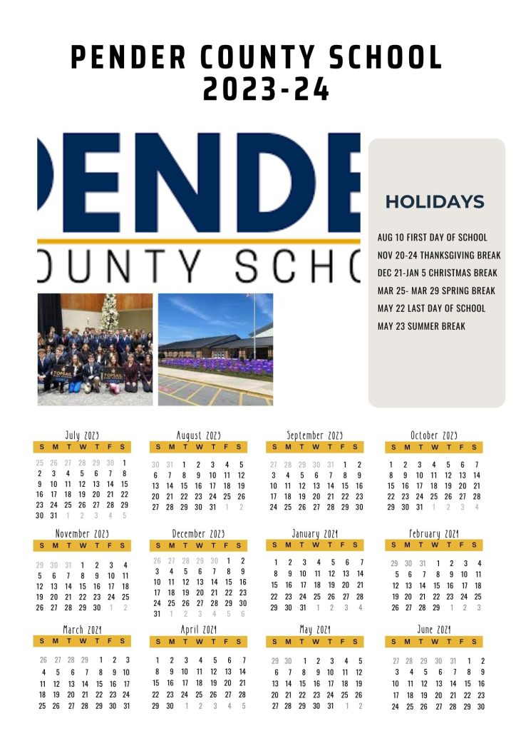 Pender County Schools Calendar Holidays 2023 2024