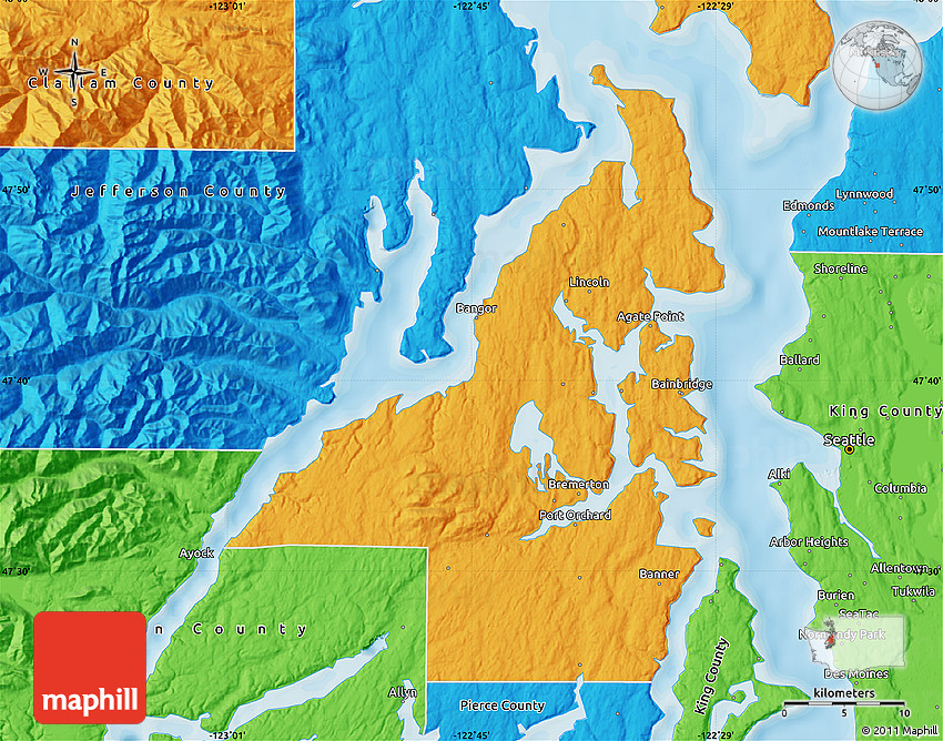 Political Map Of Kitsap County
