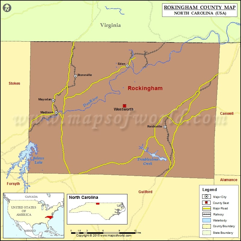 Rockingham County Map North Carolina