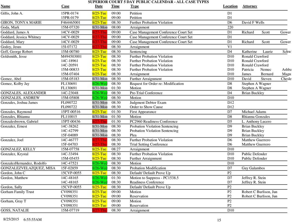 Slo 5 Day Court Calendar Printable Calendar 2023