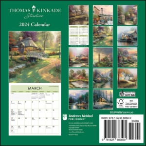 Thomas Kinkade 2024 Wall Calendar 12 Monthly Report Libbi Othella