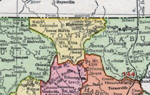 Towns County Georgia 1911 Map Rand McNally Hiawassee Presley