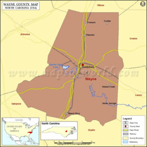 Wayne County Map North Carolina
